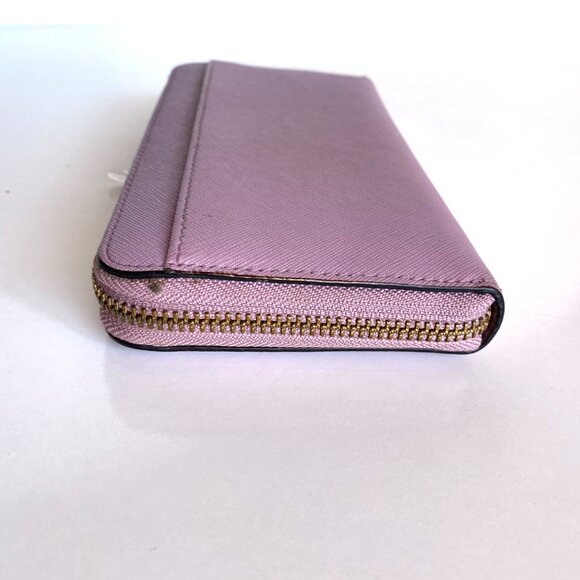 Kate Spade New York Lavender Continental Zip Saffiano Leather Wallet - Picture 7 of 11
